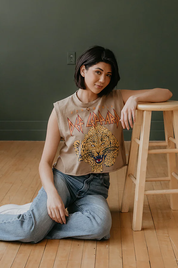 Def Leppard Cropped Muscle Tee-3
